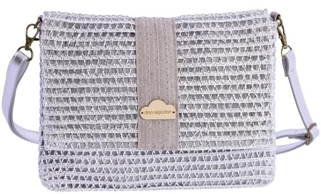 DON ALGODON - Bolso bandolera mujer - Bolso playa mujer - Bolso mujer verano - Bolso rafia mujer - Bolsa playa para mujer - Bolso mimbre mujer hecho a mano ideal para la playa, Faro