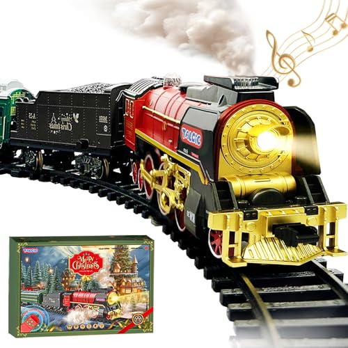 TALGIC Remote Control Train Toys for Boys with Steam, Lights and Sound, Fancy Tracks, Train Sets for Kids Ages 3 4 5 6 7 8+, Toddler Model Trains, Easter Basket Stuffers