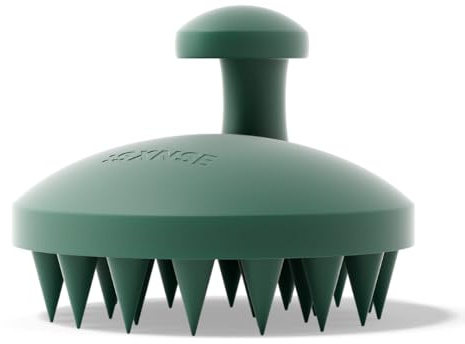 SXNSE - Revive Silicone Scalp Massager, Forest - Manual Hair & Scalp Scrubber for Dandruff, Buildup, Itch, & Hair Growth - Soft Exfoliating Silicone Bristles for Wet & Dry Hair, Flake-Free Finish
