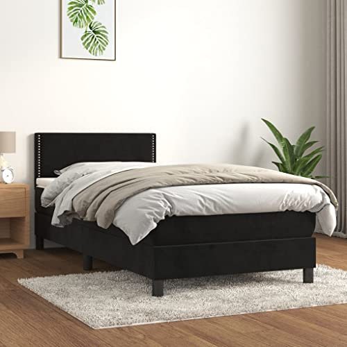 qohoio Boxspringbett mit Matratze Betten Mit Matratze Schlafzimmer Bett Boxspringbett Mit Matratze Schwarz 80x200 cm Samt - 3141211