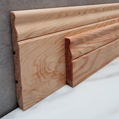 MadeInNature Plinthe Bois Moulurée Louis XV, plinthe Pin Naturel, Sans Nœuds, Fabrication Française, Hauteur 7 cm ou 11 cm (7cm, 10ml)