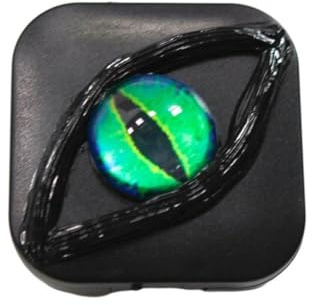 Generic Devil's Eye Contact Lens Case, Portable Travel Kit, Storage Box, Green