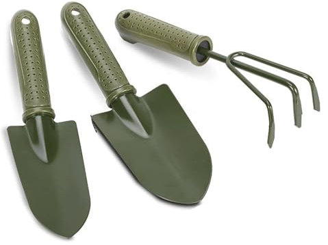 Outils de jardin Outils de jardinage 3 pièces kits de main de jardinage accessoires de jardin, pot de terre en vrac en acier inoxydable outil de floraison cadeaux de jardinage for femmes hommes