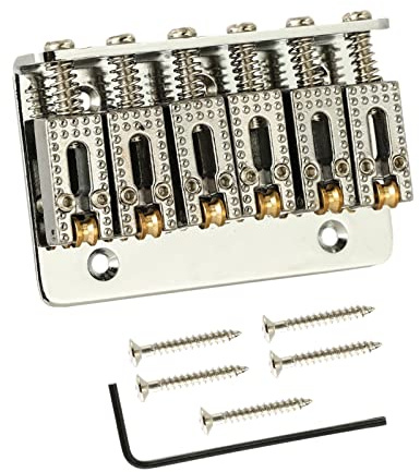 65 mm Gitarrensattelbrücke, fester Hardtail-Sattelbrücke, Saitenhalter für 6 Saiten, Bass-Ukulele, Ersatzwerkzeuge