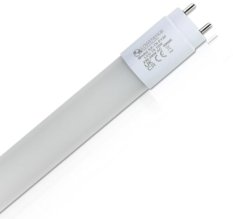 LOWENERGIE LED Tube Light T8 Fluorescent Replacement 4ft High LUX Energy Saving (1, 4000K Frosted)