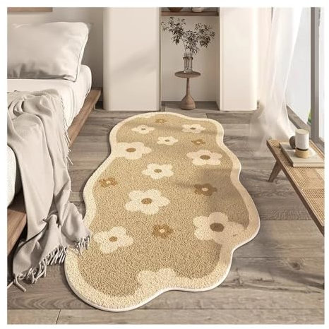 FOVAOK Unregelmäßiger Teppich für Wohnzimmer, große Fläche, Schlafzimmer, Nachttisch, Plüsch, Couchtisch, Teppich, weich, bequem, G, 80 x 120 cm