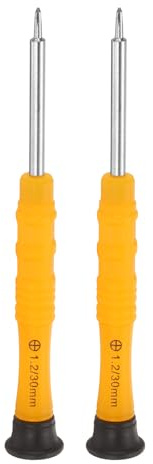 sourcing map 2pcs PH1.2 Mini Phillips Screwdriver 3mm Shank Cross Head 87mm Length for Small Appliances Repairs, Yellow
