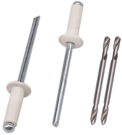 SKIR'CO Lot de 500 rivets aveugles peints 4,0 x 12 mm en aluminium DIN 7337 Tête bombée Mandrin en acier Rivets Pop Rivets (blanc pur RAL 9010)