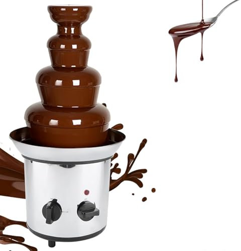 Grande Fontaine à Chocolat, Machine à Chocolat électrique à 4 Niveaux avec Chauffage à économie d'énergie et contrôle de température par Bouton réglable, pour Anniversaires d'enfants, Mariages, fêtes