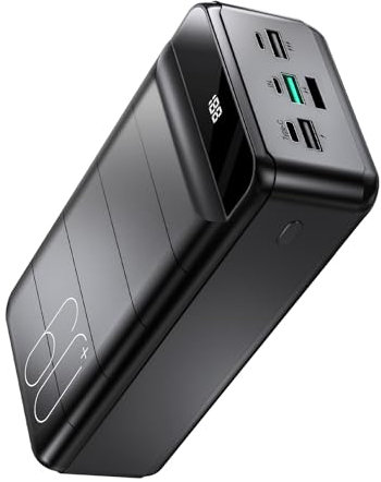 PDBEST Batterie Externe 60000mAh Charge Rapide, Chargeur Portable PowerBank 22,5W, avec Écran LED, 4 Sorties et 3 Entrées Compatibles avec iPhone Android Tablettes