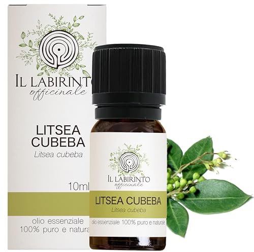 Olio Essenziale Litsea Puro Alimentare Il Labirinto Officinale – Olio Essenziale per Diffusori, Umidificatori e Aromaterapia – 10ml