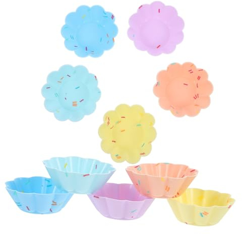 GALPADA Pirottini in Silicone Riutilizzabili Per Muffin e Cupcake, Stampo Per Muffin in Silicone Da Forno, Set Da 10 Pezzi Multicolore, Per Pasticcerie, Feste e Preparazioni Casalinghe