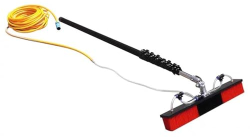Spazzola per la pulizia del pannello solare girevole Kit di pulizia per finestre con manico lungo regolabile Palo alimentato ad acqua per pulizia ad alta portata Strumento di manutenzione