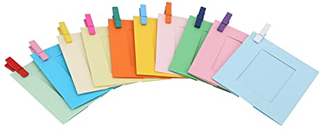 CHICIRIS 10 Pezzi 3 -coto Foto Frame con Clamp/Holder e Corda per Telecamere Materiale Riutilizzabile Progettare i Tuoi Stili Ideali per la Decorazione del Muro