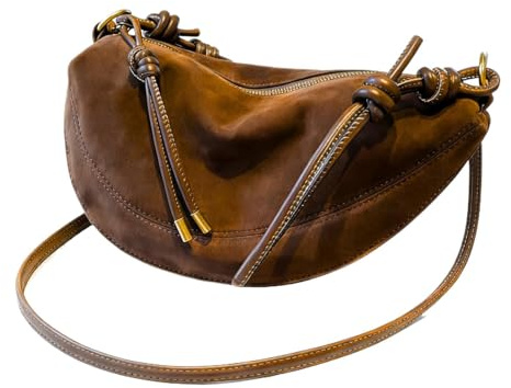 Borsa Scamosciata Donna, Borsa Mano Forma di Gnocco, Borse Tracolla Hobo Alla Moda, Borse Tracolla in pelle Scamosciata a Mezzaluna, Tote per Lavoro e Viaggio