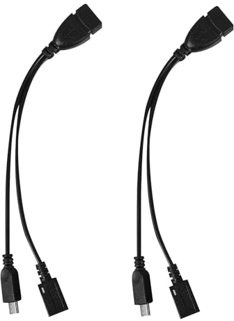 BESPORTBLE Adaptateur Micro USB vers USB-a Câble en PVC et Cuivre OTG 2pcs Noir Fonction OTG pour Transfert et Charge Compatible Smartphones et Tablettes