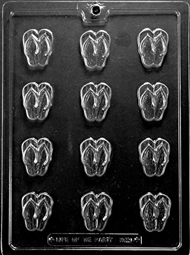 Grandmama's Goodies M221 Flip Flop Beach Tropical Chocolate Candy Mold with Exclusive Molding Instructions