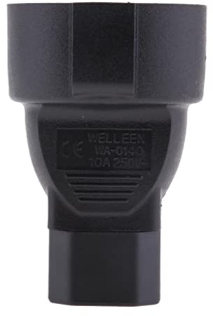 Adattatore 1 IEC 320 C14 a Spina Femmina Europea, Design Elegante per PDU, Nero
