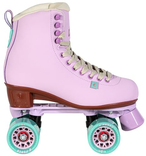 Chaya Melrose Lavender Roller Skates - Stilvolle Rollschuhe im Retro-Style von 36 bis 42 - Komfortable vegane Materialien - Glasfaserverstärkte Kunststoffplatte - 61mm/78A Rollen