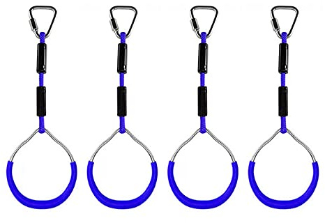 FBSPORT 4 Stück Klettern Ringe für Kinder, Outdoor Indoor Kinder Ninja Ringe zum Aufhängen belastbar bis 160KG, Klettergeräte Schaukeln für Garten