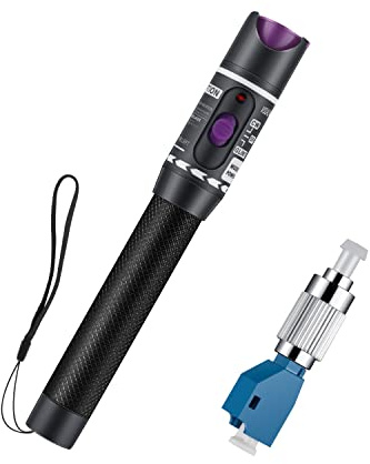 Moocci Visual Fault Locator - Fiber Optic Cable Tester Meter Kit with FC Male to LC Female Adapter - Fiber Optic Tools Tester Detector for LC/FC/SC/ST, Network Cable Test