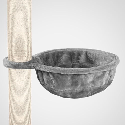 HAPPYPET Katzenhängematte für Kratzbaum Ø40 cm – XL Katzenmulde Ersatzteil – Stabile Liegemulde mit Metallrahmen – Katzenbett Kratzbaum – belastbar bis 15 kg, Grau