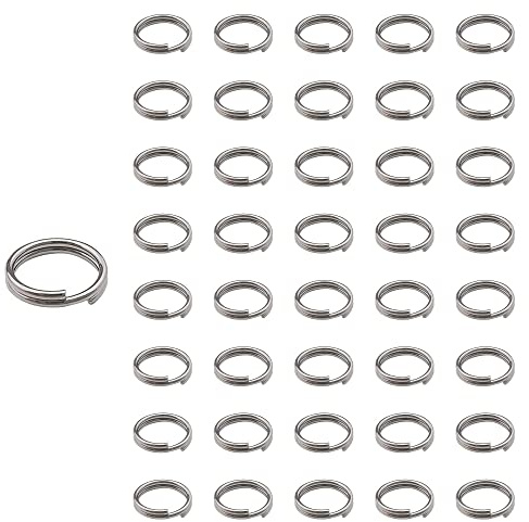 The Bead Shop 10mm 100 Stück Edelstahl-Sprengringe – Doppelte Rundringe für Schmuckherstellung & DIY-Projekte