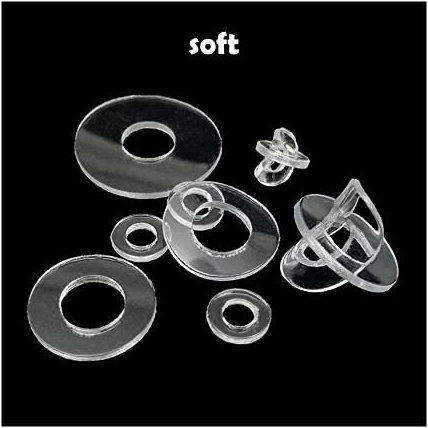 100 pezzi di plastica morbida in plastica dura in PVC trasparente rondella piatta,soft,M6x16x1mm