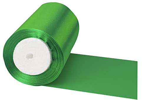 Cinta de Satén 100mm x 23m Ejercito Verde Seda Raso Rollo de Cinta de Raso Satén para Decoración Boda Cumpleaños Fiesta Manualidades y Complementos el Pelo Coser Arte Lazo y Tira Embalaje de Regalo