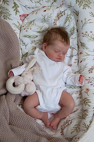 BNNPUU 19 Zoll Puppe Reborn Puppen Mädchen hat den weichsten Körper Lebensecht Schlafend Babypuppen Silikon Reborn Babys Spielzeug Geschenk