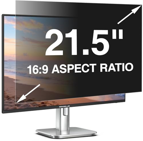 Pozlle Blickschutzfolie für 21.5 Zoll 16:9 (47.7 x 26.8 cm) Monitor | Blaulichtfilter, Blendschutz, Abnehmbar Sichtschutzfolie für PC Computermonitore, Blickschutzfilter für Büro