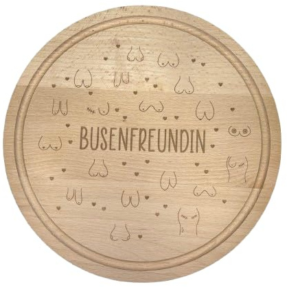 Busenfreundin Frühstücksbrett, graviertes Brotzeitbrett | Unterschiedlichen Brüsten für unterschiedliche Menschen, Auch als Geschenk zum internationalen Brustkrebstag am 01.10.