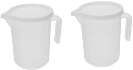 2 Pz misurino brocca di miscelazione contenitore dell'olio combustibile Tazza di misurazione Bicchiere per caffetteria tazza di latte brocca di latte plastica bianca Riutilizzabile Garneck