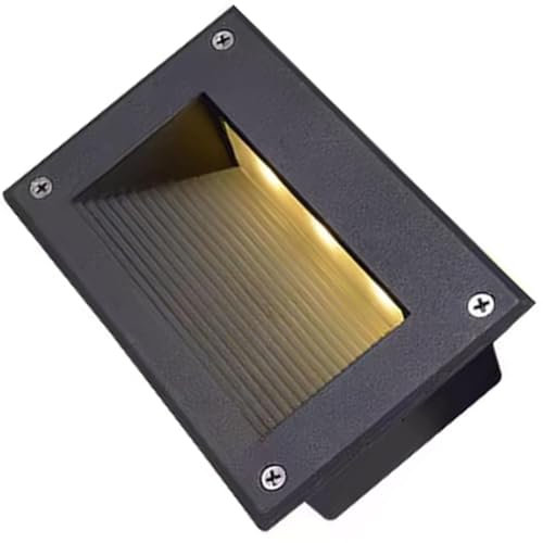 Focos Suelo Led Exterior - Foco Empotrable Rectangular, Luz Empotrable De Pared Impermeable IP65 Para Escaleras, Para Paso De Escalera Interior Y Exterior, Luz Enterrada Para Jardín(White,3W(AC12V))