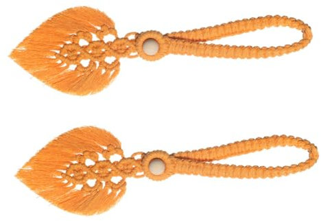 IMIKEYA 4 Stück Seil Zum Binden Von Vorhängen Durchsichtige Gardinen Für Den Außenbereich Dekoratives Gardinenband Boho Makramee-vorhänge Krawatte Stricken Boho-Vorhang Orange Baumwollseil