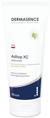 DERMASENCE Adtop XC Lipidlotion, 200 ml | Rückfettende Lotion für extrem trockene, zu Ekzemen neigende Haut, mit Squalan und Johanniskraut, parfümfrei, ab 3 Jahren
