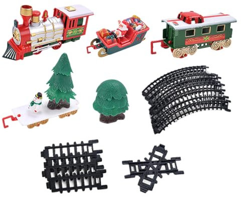 BESTonZON Weihnachtlicher Elektrischer Spielzeugzug Mit Schienen Kleines Für Junge Mädchen Festliche Dekoration Buntschimmernd Fördert Spielerisches Lernen Und Eltern-Junge Mädchen-interakti