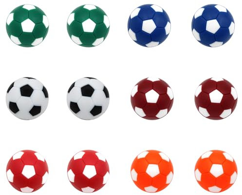 Butyeak Mini Fußball, Tischfußball Kickerbälle, Tischkicker Bälle, 12 Stück Kickerbälle, Mini Tischkicker Kugeln, Tischfussball Bälle Ersatzbälle, 32 mm Tischfussball Bälle, für Fußball Tisch Spiel