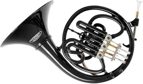 Classic Cantabile WH-30BK MardiBrass Kunststoff Bb-Waldhorn Schwarz - inkl. Mundstück & Hülle mit Rucksackgurten - Für Anfänger und Profis - Wetterfest und Wasserdicht - leichtes, stabiles Instrument