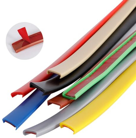 Protector de borde de madera contrachapada flexible en forma de U, autoadhesivo, para muebles de chapa, encimera, mesa, chapa de metal, beige, 50 mm x 20 m