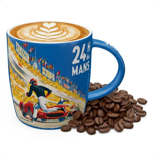Nostalgic-Art Retro Coffee Mug, 330ml, 24h Le Mans - Racing Poster Blue - Gift Idea for Motor Fans Official License Product (OLP) Ceramic Mug Vintage Design