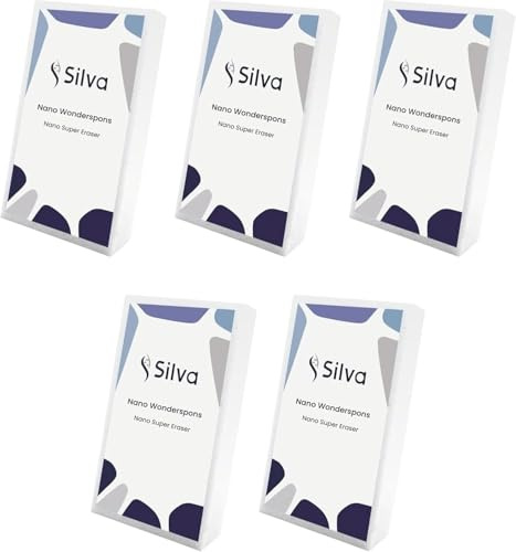 Silva Nano Putzschwamm – 100% Natürlicher Zellulose Küchenschwamm | Kratzfester, wiederverwendbar & komprimiert Reinigungsschwämme für Küche, Bad & Topfschwamm | Ecofreundlicher Wonder Sponge 5 Stück