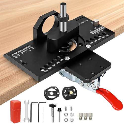 35mm bohrschablone topfscharnier verdeckte Tür Scharnier Jig, Aluminiumlegierung Versteckt Doppelclip Topfscharnier Schablone - 35mm Topfscharnier Schablone für Montage von Tür- und Schrankscharnieren