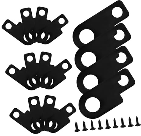 Gitarrenhalterung für E-gitarrenpedale, 16 Stück Metall, Schwarz | Schnellmontage, Universelle Passform, für Auftritte und Übung, mit Schrauben für 16