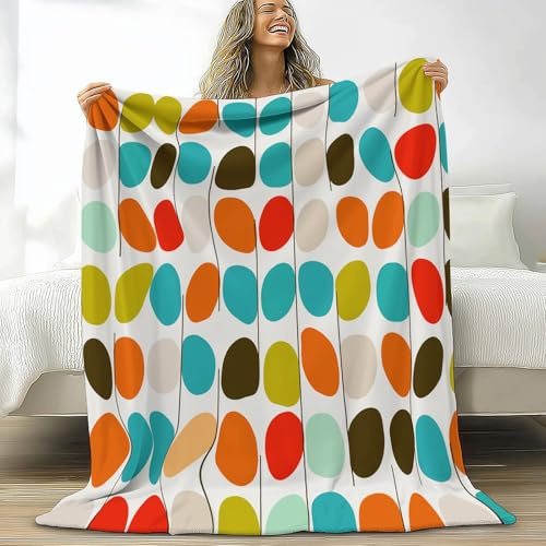 XCQHZYQ Kuscheldecke Flauschig Decke 100x150 cm, Fleecedecke Wohndecke Bunt Blanket Weich Warme Flauschig als Sofadecke Couchdecke Tagesdecke Decor, Retro Farbkombination