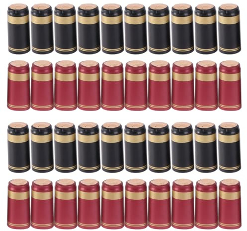 Toyvian Capsules Thermorétractables pour Vin en Plastique 100pcs pour Bouteilles à Goulot Droit Languette Déchirable pour Retrait Facile, pour Maison et Bureau