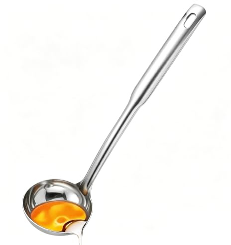 Cucchiaio per filtro dell'olio, 12,6 x 3,3 pollici Mestolo per la separazione dell'olio in acciaio inossidabile Cucchiaio per filtro dell'olio Utensile per la separazione dei