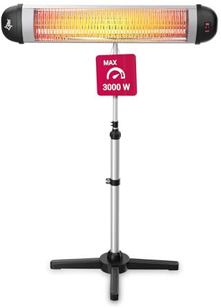 SUNTEC Infrarot-Heizstrahler mit Fernbedienung | Heat Carbon Wärmestrahler für Terrasse | Outdoor Terrassenheizer für Balkon, Garten Infrarotstrahler Strahlwasser-Schutz (Heat Ray 3000 Carbon)