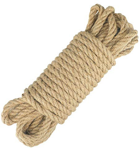 jijAcraft Cuerda de Yute Cordel 8mm | 10 Metros | Cuerda para Bricolaje, Decoración de Muebles, Envoltura, Jardinería, árbol para gatos