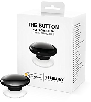 FIBARO HomeKit enabled The Button Black / iOS Bluetooth Drahtlose Tragbare Schalt-Knopf, Schwarz, FGBHPB-101-2